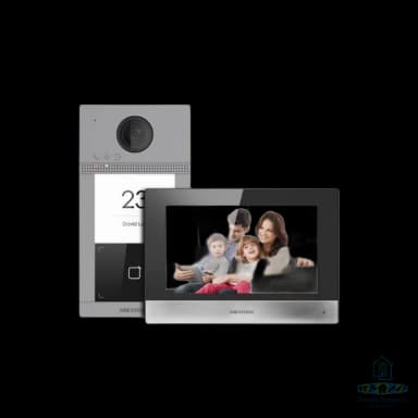 Kit interphone vidéo sans fil antivandale avec lecteur de badge Hikvision DS-KIS604-S
