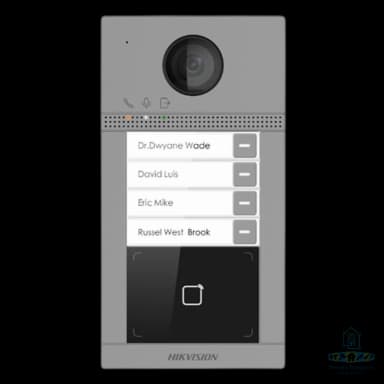 Interphone vidéo sans fil avec lecteur de badge 4 boutons d'appel Hikvision DS-KV8413-WME1