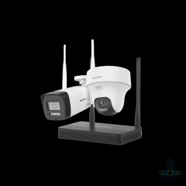 Kit Wi-Fi Hikvision IP 4MP Hybrid light, Two ways audio – NVR + 1 Caméra Bullet + 1 Caméra Turret NKS424W02H