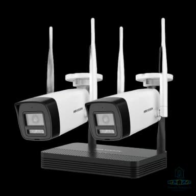HIKVISION Wi-Fi IP Kit 4MP H.265 2x Bullet Audio + carte SD NKS424W0H